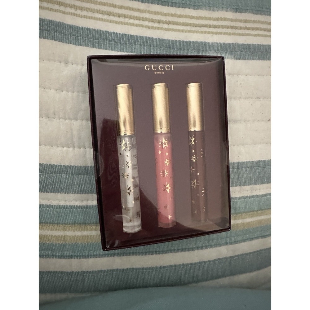 Gucci Lip Gloss Trio Joslyn Clair, Bertha Pink, Suzanne Brown Plumping 3x6.5ml - Picture 4 of 4